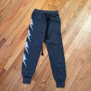 Wildfox Dark Gray Lightning Joggers
